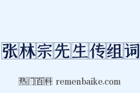 张林宗先生传组词是什么意思的图片